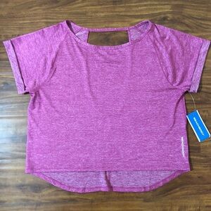 NWT Beachbody Magenta Athletic Short Sleeve Cropped Shirt - size XS - NWT